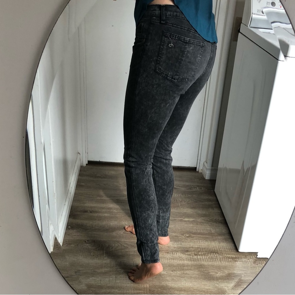 Rag and Bone acid wash black jeggings
